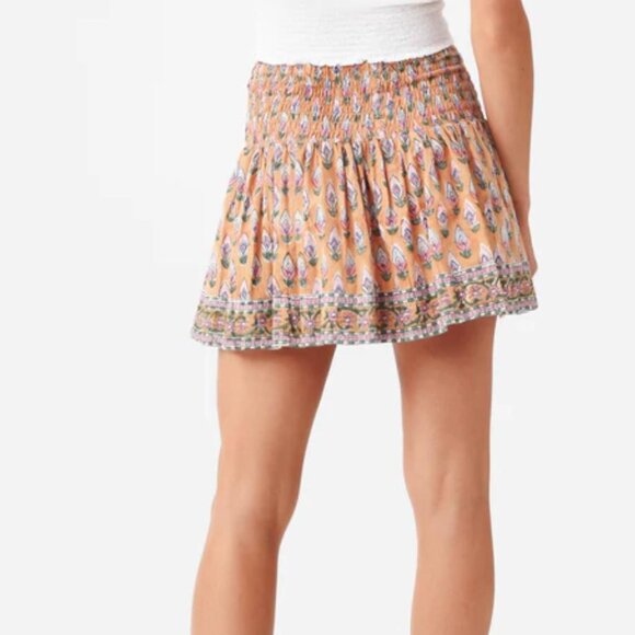 NWT: Sur La Vague SLV Cafe Mini Skirt 100% Cotton Floral Indian Block Print - Picture 2 of 11
